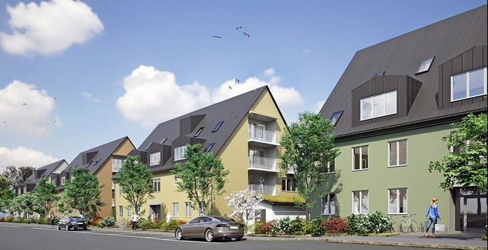 Bonum Brf Realen hus A, B, C och D från Regementsgata