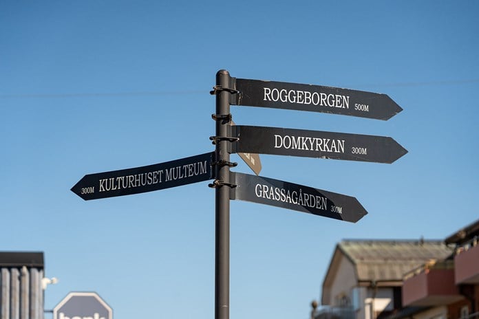 Infoskylt i Strängnäs